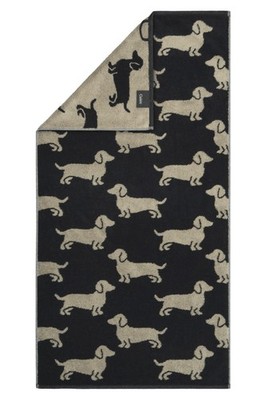 Cawö Duschtuch WE LOVE DOGS BL 80x150 cm schwarz Badetuch Handtuch