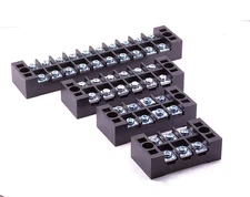 Set of 4 HD Dual Barrier Terminal Blocks 6, 8, 10, 20 Position to 25A & 600V