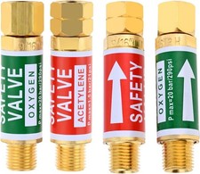Oxygen Acetylene Flashback Arrestors Set 4PCS Torch End Standard "B" 9/16-18