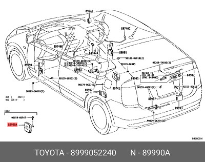 Genuine OE computer assy, smart key, 8999052240 for TOYOTA 89990-52240