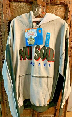 Men Big Tall Pull Over NU SOUL Jeans Hoodie Activewear sweatshirt 3XL 