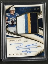 2020 Panini Immaculate Patriots Hunter Henry - 4 Clr Jersey On Card Auto #d /99
