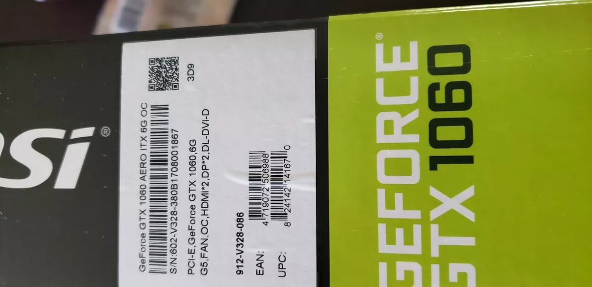 msi GeForce GTX 1060 AERO ITX 6G OC Rare | eBay