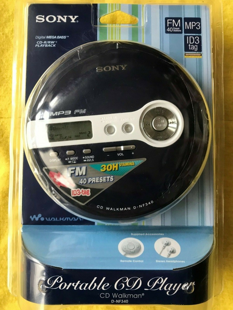 Sony D-NF340 CD Walkman MP3 FM Digital Tuner with Remote Control