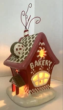 Lighted Gingerbread Candy Cane House Village Piece-Bakery-The Encore Group