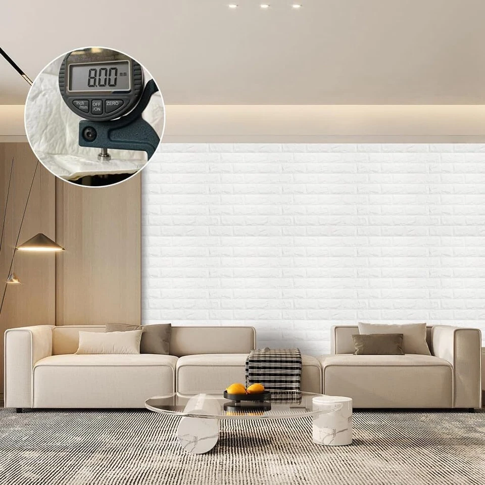 20PCS 3D Tile Brick Wall Sticker Self-adhesive Waterproof PE Foam Panel 69*77cm - Image 2 of 4