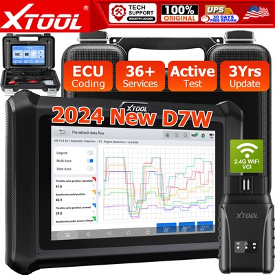 XTOOL D7W Auto Full System Diagnostic Scanner Bidirectional Car Coding Tool