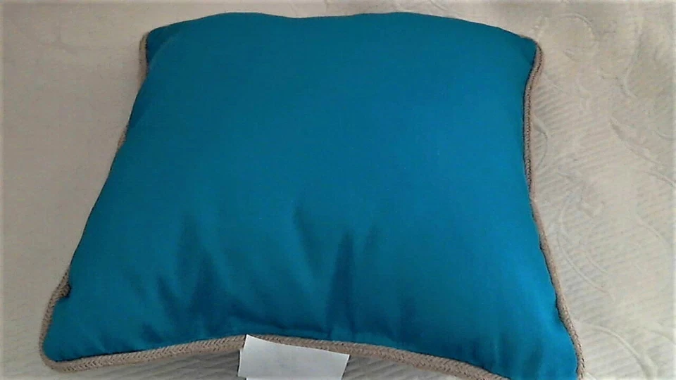 Juego de Almohadas Applica Azul Coral 16" x 16" Cuerda Natural Tubo Relleno Poli NUEVO Foto 4 de 4