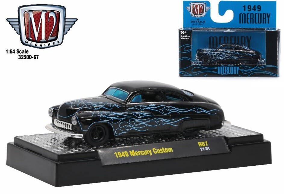 1:64 M2 Machines *AUTO-SHOWS 67* Black w/Flames 1949 Mercury