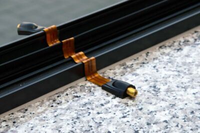 2x PremiumX Fensterdurchführung Flachkabel Fenster Türen Slim 26 cm vergoldet