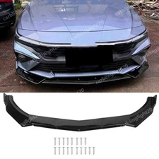 For Hyundai Elantra 2024-2025 Front Bumper Lip Splitter Spoiler Glossy Black