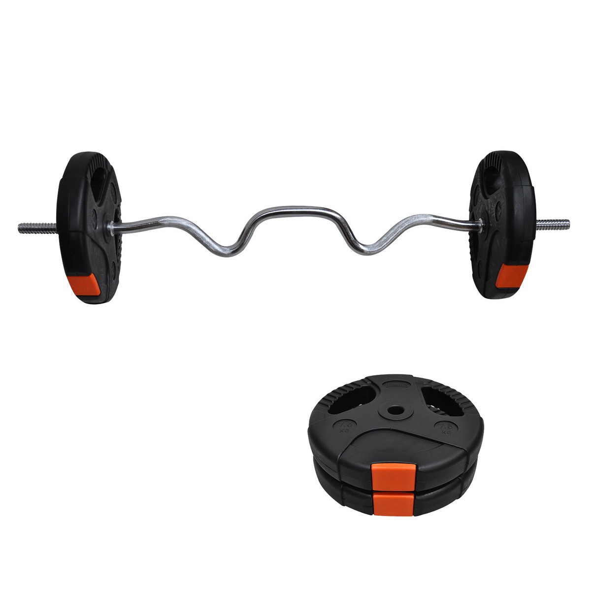 20kg 120cm Super Curl Bar Barbell Weight Set Double Grip