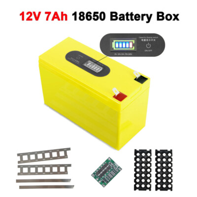 12V 3S 7P Li-ion Battery Pack Storage Case Box with Display +BMS+Nickel Kits