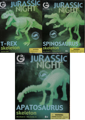 Geoworld Jurassic Night Esqueletos De Dinosaurios Fosforescentes Para  Montar