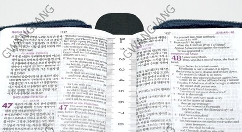 ESV Korean English Study Bible Dark Blue Edition Holy Book Jesus Hymn Psalm - Picture 12 of 12