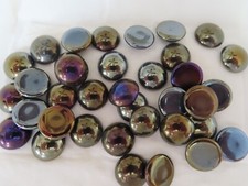 Full pack 36 Vintage Preciosa round smooth cabochones 15mm Brown Iris. 59115