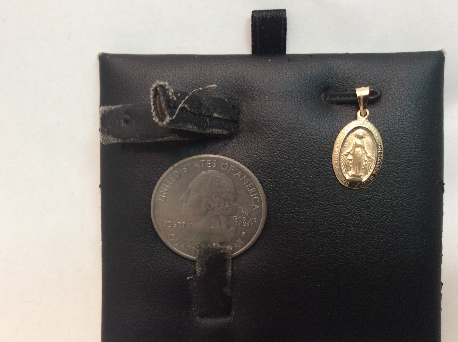 14K Yellow Real Solid Gold Oval Virgin Mary Miraculous Medal Charm ...