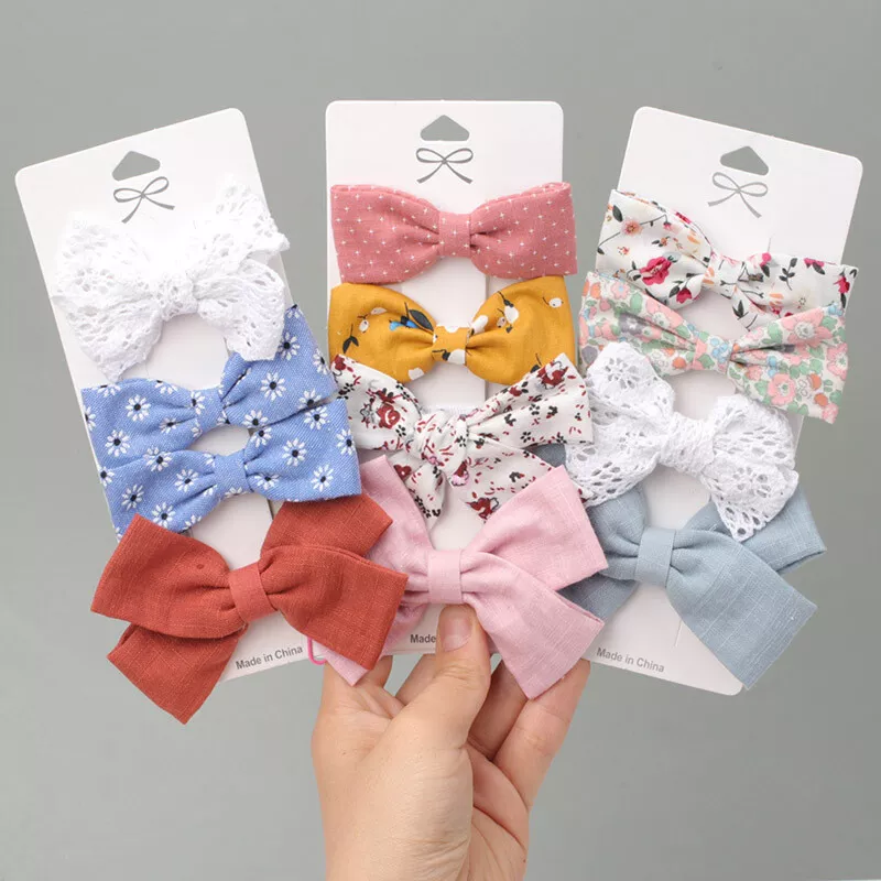 4 Pcs Bowknot Leopard Baby Girls Hair Clip Kids Children Hairpins