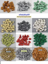 LEGO - 1x2 1x4 Masonry Bricks - PICK YOUR COLORS -  Bulk Lot Castle Wall 98283