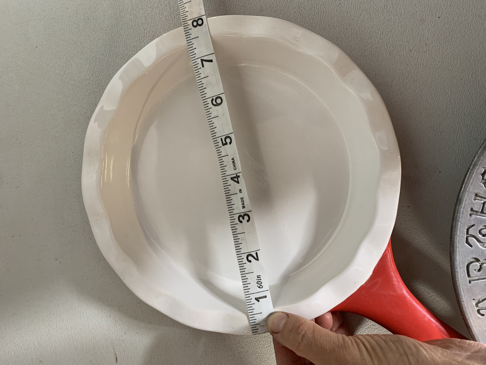 Modern Gourmet Foods Mini Stoneware Quiche/Pie Dish Fluted Red & White