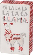 Primitives by Kathy 'Fa La La La Llama' Wooden Block Sign