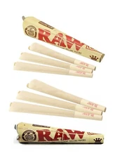 2x Raw 1 1/4 ORGANIC CONE Rolling Papers 6 Cones/PK 12 PKS USA SHIPPED