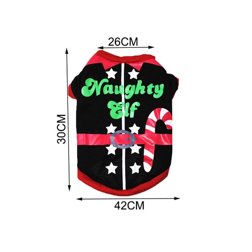 Christmas Red Pet Clothes Puppy Dog Jumper Small Yorkie Chihuahua Cat T-shirts🌸 - Picture 71 of 81
