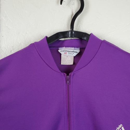Vintage Cannondale Cycling Shirt Mens Small Purple 1/2 Zip Logo Back Pockets - 第 2/15 張圖片
