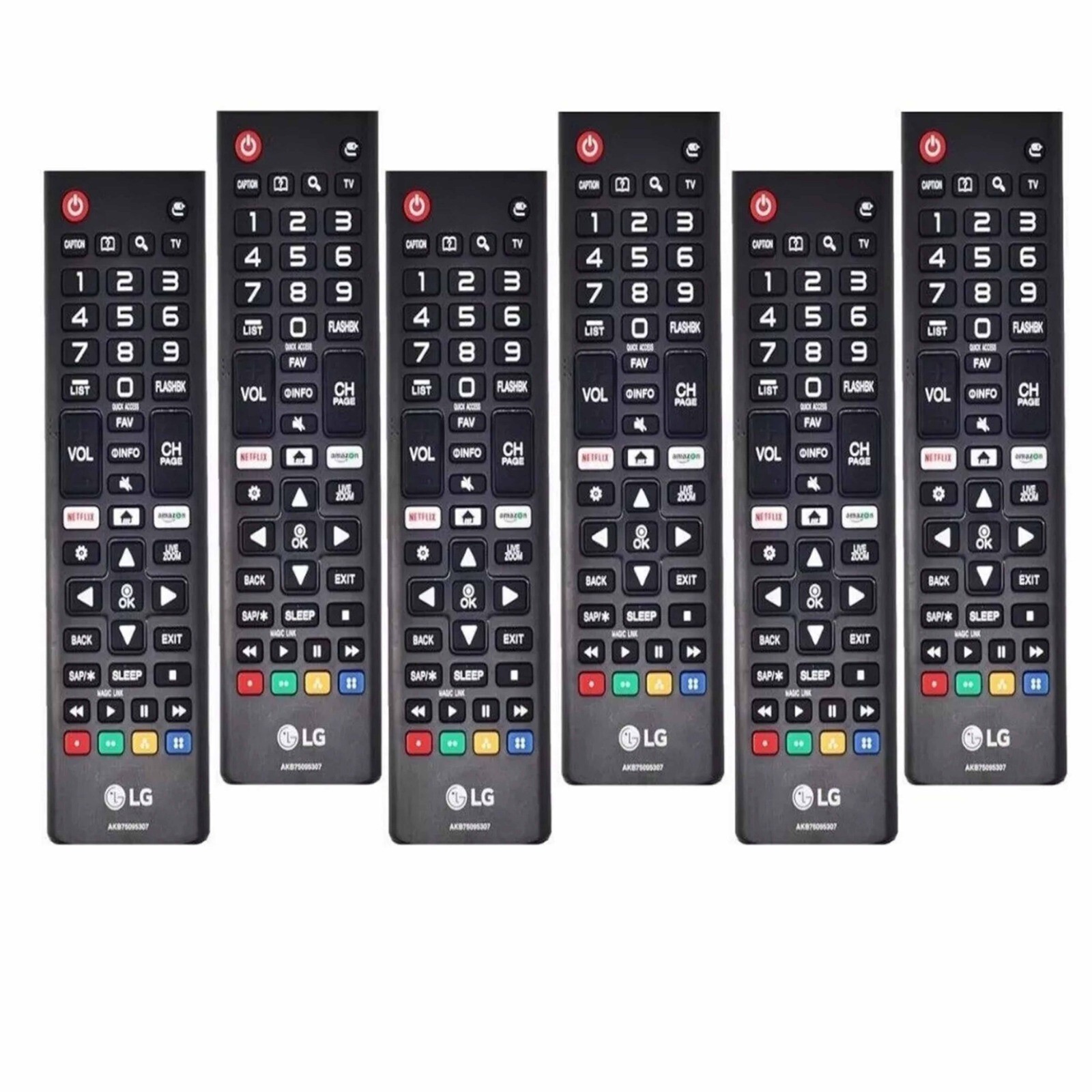 6pk Smart TV Remote Control for all LG -LCD,LED,OLED Battery NOT Included-image