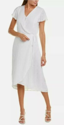Vince Camuto Eyelet Lace Midi Dress, White / Regular 6 (S) Vince Camuto Eyelet Lace Midi Dress, White / Regular 6 (S)