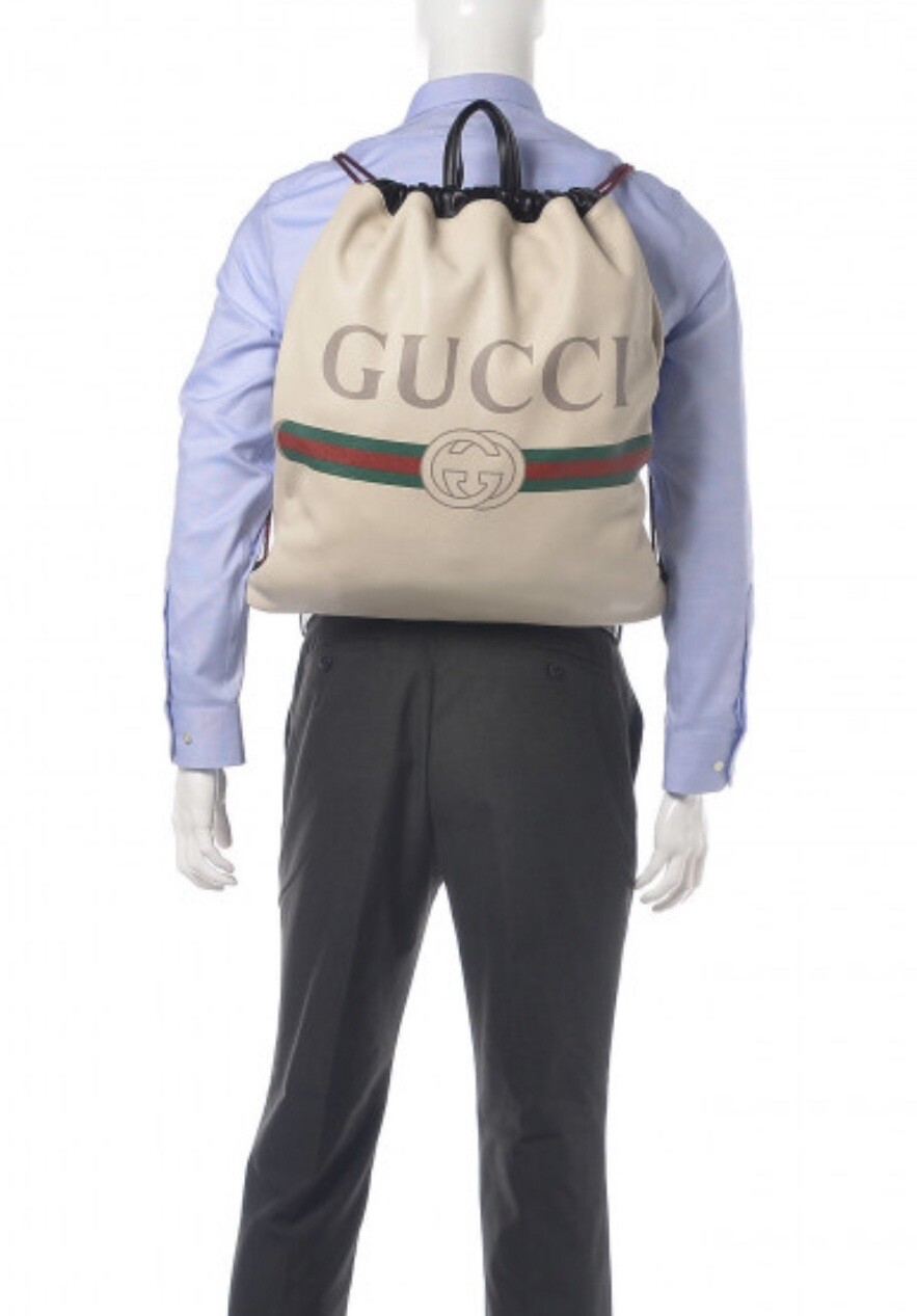 Gucci Zaino White Cripto Logo Drawstring Backpack… - image 2