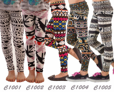 Kids Girls Printed Full Length Fashion Leggings pants