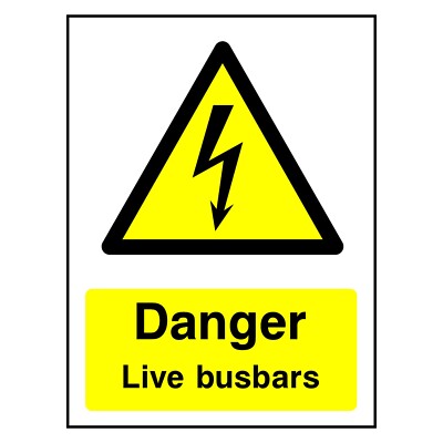 Gefahr Live Sammelschienen Schild oder Aufkleber | ELEC0048