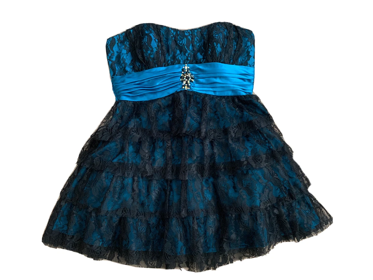 Blue strapless dress short 2025