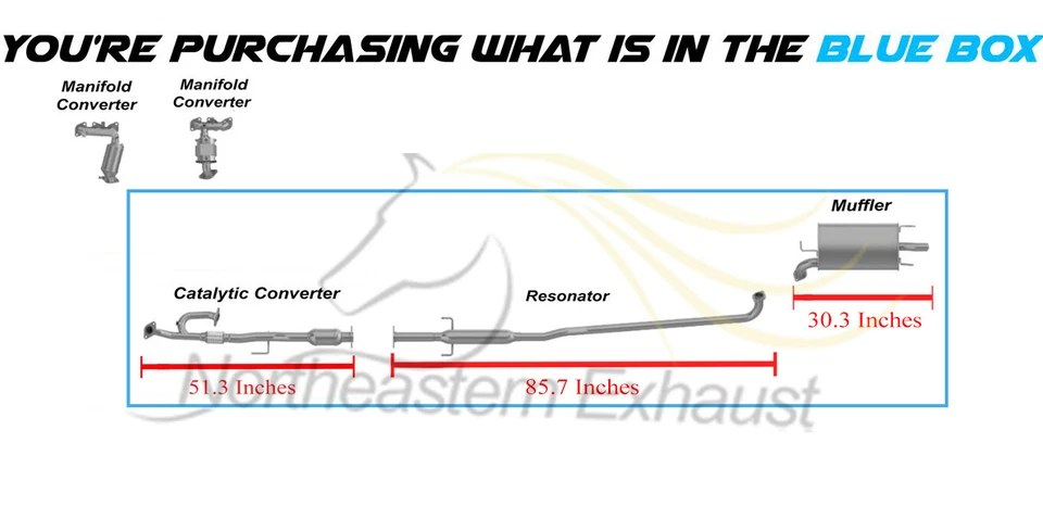 EPA Approved Catalytic Muffler Exhaust Kit fits: 04-08 ES330 Camry Solara - Image 2 of 4