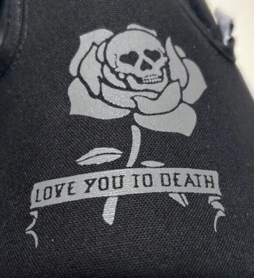 Vans Slip On Love You To Death Mens Size 10.5 Casual Black  display picture 2