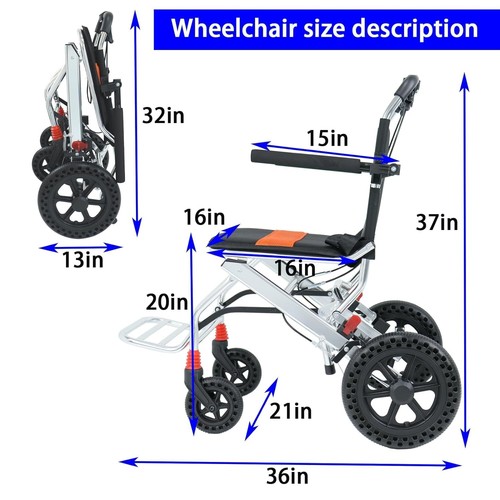 All-Terrain Folding Wheelchair Ultra-Light Portable Transport for Senior Bag - Picture 8 of 8