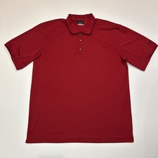 Nike Men's XL Polo Golf Shirt Red Short Sleeve Collared Fit-Dry Swoosh Logo