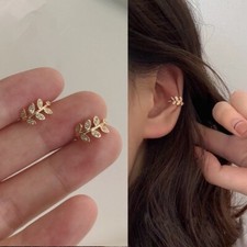 Non-Piercing Ear Cuff Clip On Fake Cartilage Women Earrings Leaf Ear Bone Clip