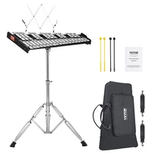 VEVOR 32 Note Glockenspiel Xylophone Bell Kit with Mallets Drum Sticks & Stand