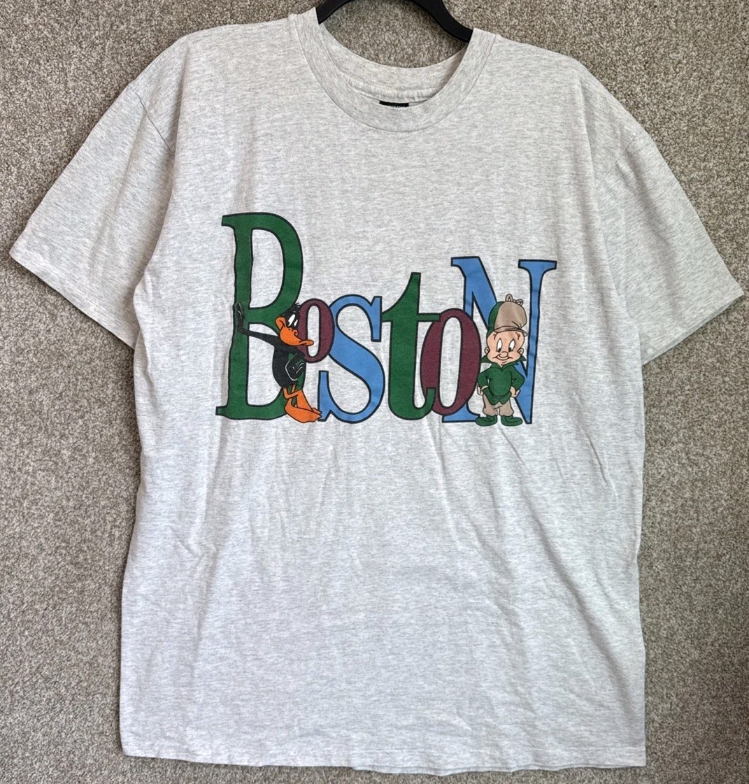 90s Vintage Looney Tunes Daffy Duck Elmer Fudd Single Stitch Tee One Size USA