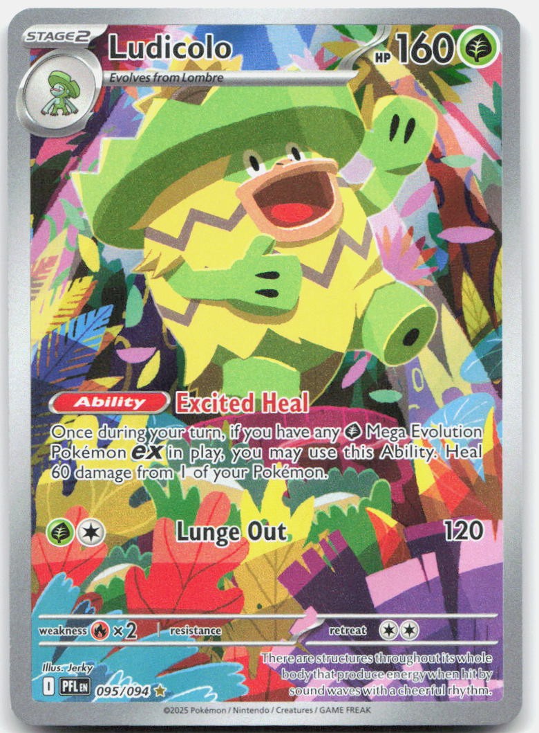 Ludicolo 095/094 Illustration Rare Phantasmal Flames Pokemon Holo Near Mint