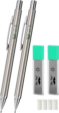 Mr. Pen- Metal Mechanical Pencils, 0.7mm, 2 Pack, 1 Count (Pack of 1), Silver 