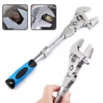 10 Inch Multifunctional Adjustable Wrench Retractable Folding Ratchet Spanners - Image 1 of 4