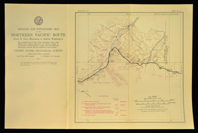 #ad 1915 Antique Northern Pacific Railroad Map Glendive Montana Beach North Dakota $19.51