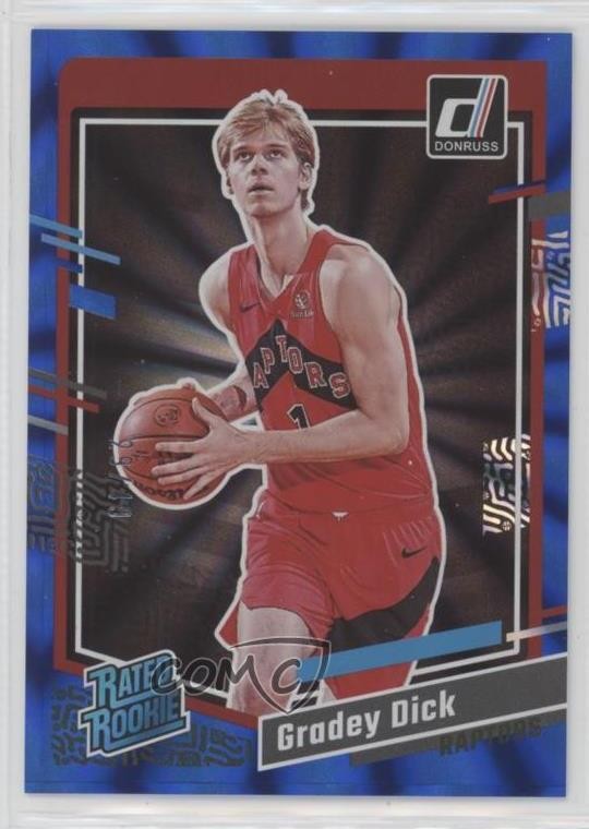 2023 Panini Donruss Rated Holo Blue Laser 29/49 Gradey Dick #247 Rookie RC 0o6m
