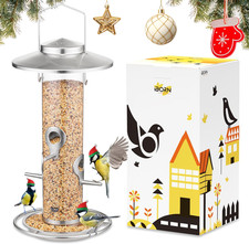 Iborn Metal Bird Feeder for outside Hanging,Wild Bird Feeders for Cardinal,17Cm