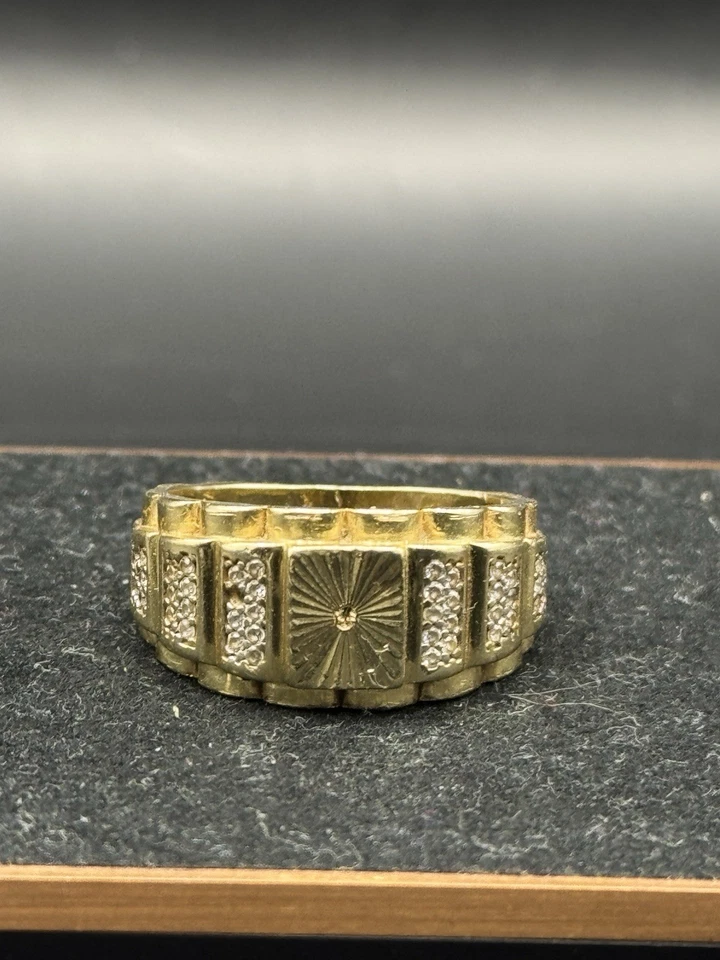 585er Gelbgold Ring 14k Gold Ring Massiv Gr. 61 (19,5mm) 6,2gr Schwer Herren