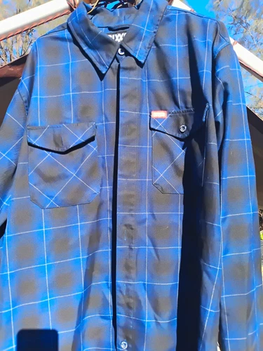 Dixxon The Purpose Plaid Flannel Long Sleeve Button-Up Shirt Pockets 2XL - product listing photo