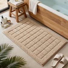 Lumi Modern Bathroom Rug Washable Soft Absorbent Non Slip Bath Mat Upgraded